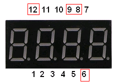 Четырёхразрядный семисегментный индикатор с общим анодом